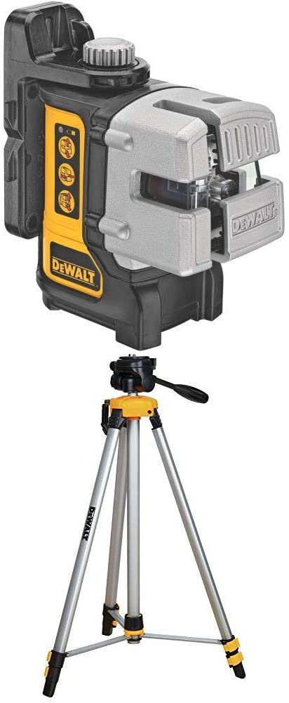 DEWALT DW089K Self Leveling 3 Beam Line Laser, Black with DW0881T Laser Tripod