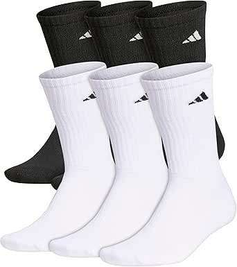 adidas Men's Athletic Cushioned Crew Socks with Arch Compression (6 Pairs)