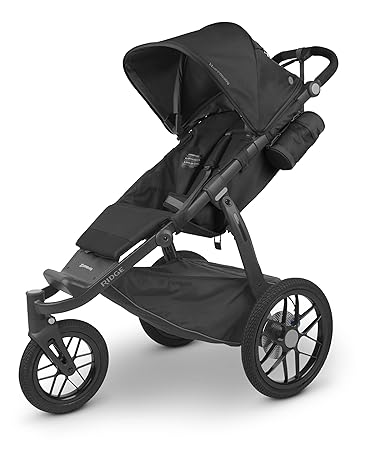 UPPAbaby Ridge Jogging Stroller Durable Performance Jogger with Smooth Ride   Never-Flat Tires Built for Walking, Running Hiking Water Bottle Holder Basket Cover Included Jake (Charcoal/Carbon Frame)