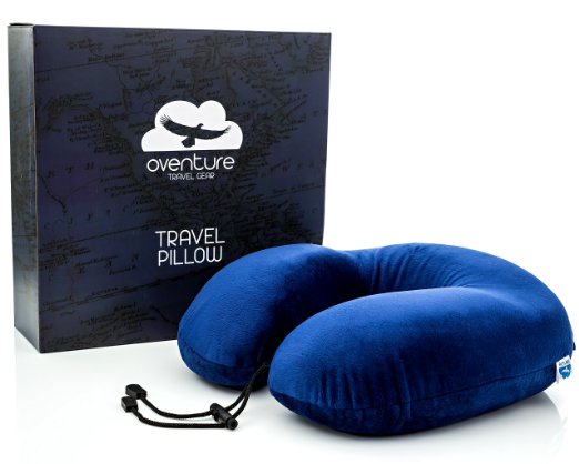 Memory Foam Travel Neck Pillow By Oventure - LIQUIDATION SALE  Best For Travel Sleep While Feeling Like Youre On a Cloud  High-Quality and Comfortable  Makes a Great Gift