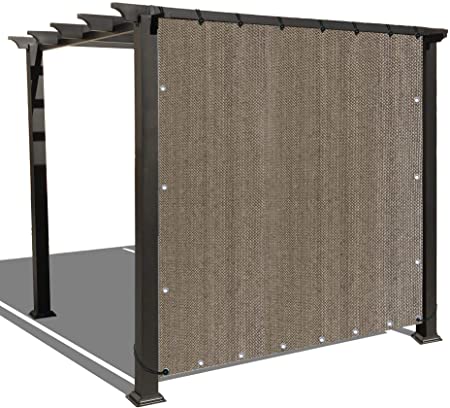 Alion Home Sun Shade Panel Privacy Screen with Grommets on 4 Sides for Outdoor, Patio, Awning, Window Cover, Pergola (8' x 10', Walnut)