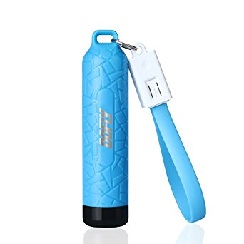 Dofly Mini 3400mAh Power bank,Ultra Compact Portable Phone Charger External Battery with Keychain Micro USB Cable for Mobile Phone, MP3 Players, Tablets and Other USB Mobile Digital Devices-Blue