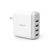 Anker PowerPort 4 40W 4-Port USB Wall Charger Multi-Port USB Charger with Foldable Plug for iPhone 6s  6  6 Plus iPad Air 2 Galaxy S6 Note 5 and More - Retail Packaging - White