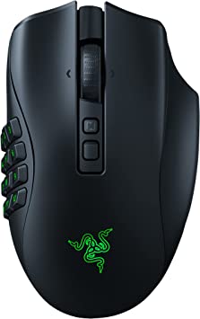 Razer Naga V2 Pro Wireless MMO Gaming Mouse: 19 1 Programmable Buttons w/ Swappable Side Plates - HyperScroll Pro Wheel - Focus Pro 30K Optical Sensor - Optical Mouse Switches Gen-3 - 300 Hr Battery