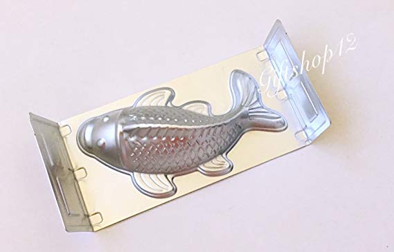 Giftshop12 Aluminum Fish Shaped Mold Pan With a Supporting Frame Fish Size 10.2 Inches (Large)
