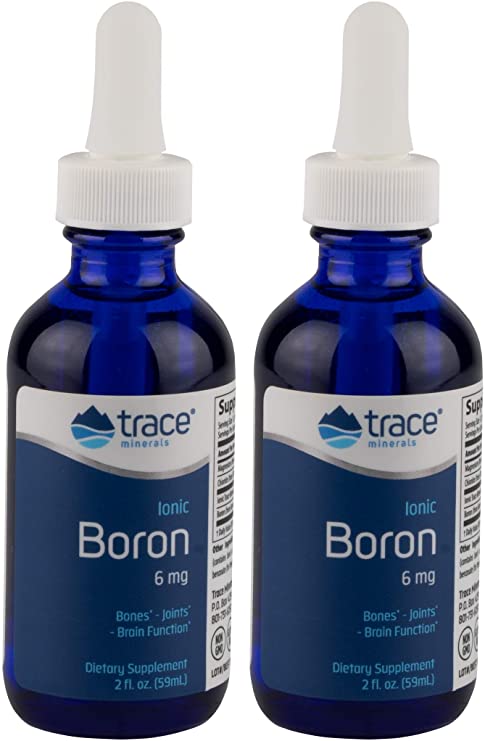 Trace Minerals Liquid Ionic Boron, 6mg, 2 oz (Pack of 2)