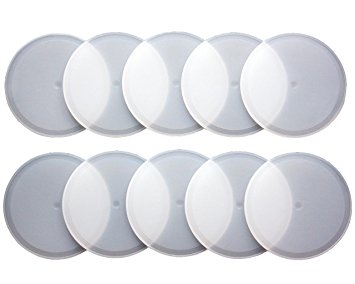 Leak Proof Platinum Silicone Sealing Lid Inserts / Liners for Mason Jars (10 Pack, Regular Mouth)