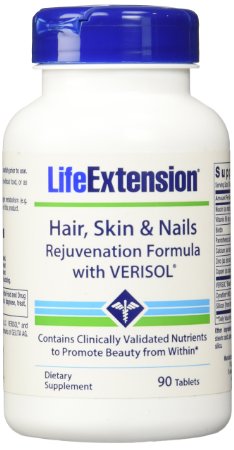 Life Extension Hair/Skin and Nail Rejuvenation Formula with Verisol, 90 Count