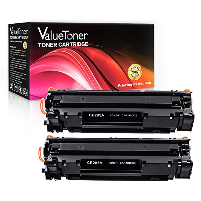 Valuetoner 85A CE285A Replacement for HP 85A Compatible Toner Cartridge for HP Laserjet Pro P1102W, HP Laserjet Pro P1109, P1102, P1109W, M1212NF MFP, M1217NFW MFP Laser Printer (2 Black)