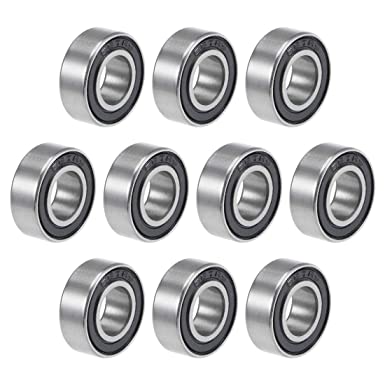 uxcell 687-2RS Deep Groove Ball Bearings 7mm x 14mm x 5mm Double Sealed Chrome Steel P6(ABEC3) 10pcs