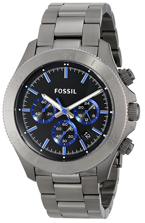 Fossil Men's CH2869 Retro Traveler Smoke-Tone Stainless Steel Watch