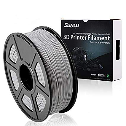 SUNLU 3D Printer Filament,ABS Plus Filament - 1.75 mm Grey 1kg Spool (2.2 lbs) - Dimensional Accuracy +/- 0.02mm - 100% Virgin Raw Material