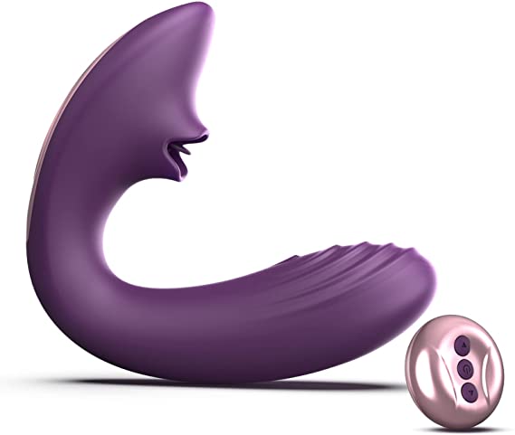 Tracy's Dog Clitoral Licking Vibrator for Clit G Spot Stimulation, Remote Control Adult Sex Toys with 7 Licking and 10 Vibration Patterns, Vibrating Stimulator for Women and Couple Purple (OG Lick)