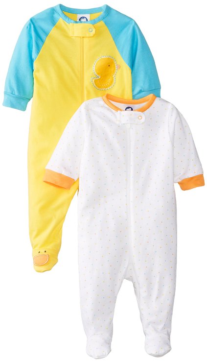 Gerber Unisex Baby 2 Pack Zip Front Sleep 'N Play