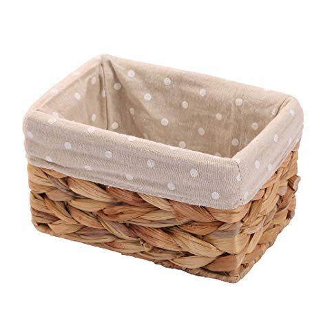 Rectangular Wicker Storage basket&bins container, Organizer Box,Kingwillow Art & Craft (Small)