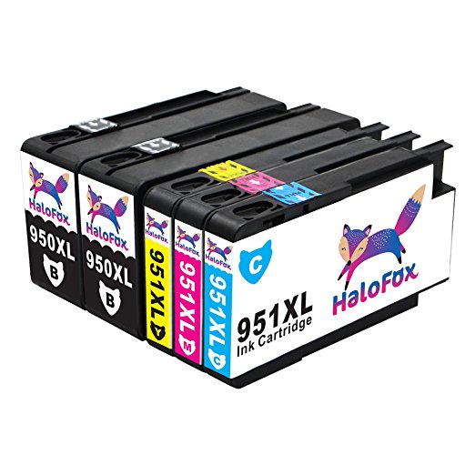 HaloFox Ink Cartridges Replacement Compatible For HP 950 951 950XL 951XL Use With HP OfficeJet Pro 8610 8620 8100 8660 8600 8615 8625 8630 8640 251dw 271dw 276dw Printers (Updated Chip, 2B CMY)