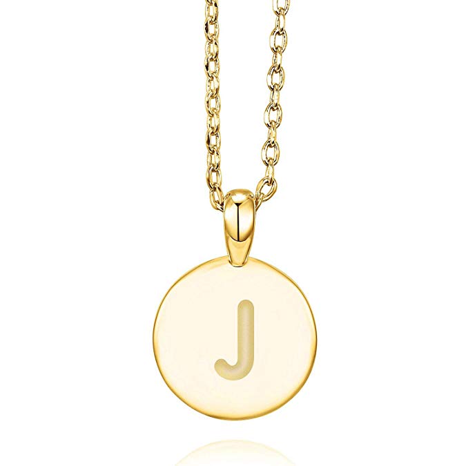 PAVOI 14K Yellow Gold Plated Letter Necklace for Women | Gold Initial Necklace for Girls