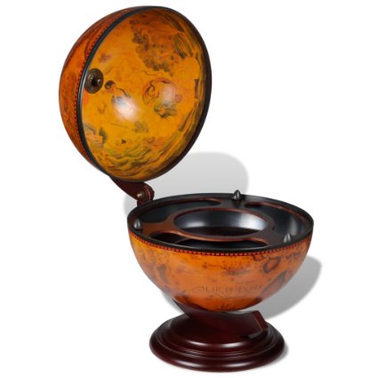 Tabletop Bar Globe with Embowed Stand Wine Liquor Table Stand