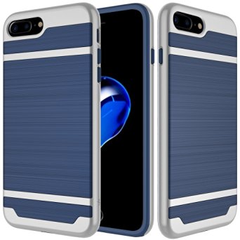 iPhone 7 Plus Case, LK [Moxie Series] Shock Absorption Hybrid Armor Defender Protective Case Cover for Apple iPhone 7 Plus (Navy Blue)