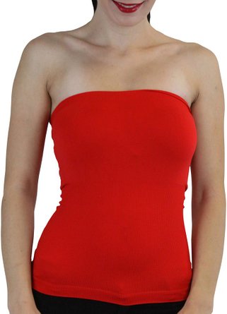 ToBeInStyle Women's Seamless Bandeau Tube Top Ribbed Without Pad