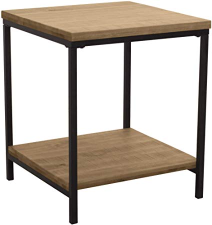 Ravenna Home Justin Rustic Side End Table, 20"W, Wood Grain