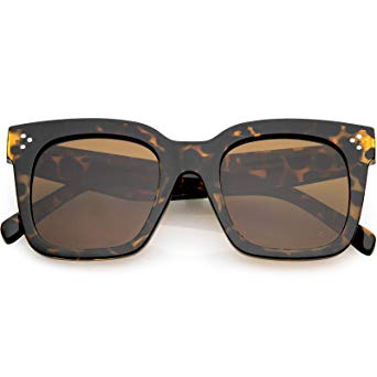 zeroUV - Retro Oversized Square Sunglasses for Women with Flat Lens 50mm