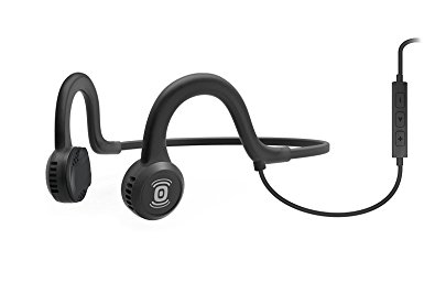 AfterShokz Sportz Titanium Open Ear Wired Bone Conduction Headphones with Microphone, Onyx Black, (AS451XB)