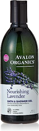 Avalon Organics Bath & Shower Gel, Natural Body Wash, Nourishing Lavender, 355ml