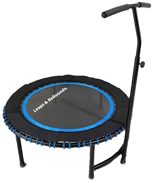 Leaps & ReBounds: Adjustable Stabilizer Bar - Fits All L&R Fitness Trampolines - Grippable & Cushy Foam Handles - Easy Assembly, Slips Over Existing Legs - Trampoline Sold Separately