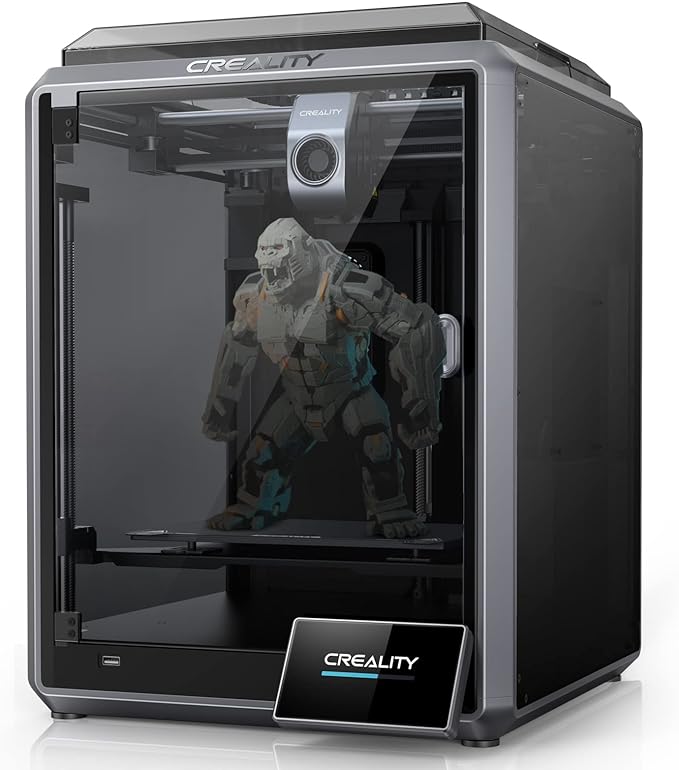 Creality K1 3D Printer Upgrade with 600mm/s Printing Speed 300°C High-Temperature Nozzle Direct Extruder Hands-Free Auto Leveling Dual Z Axes Stable Cube Frame 8.66x8.66x11.02in