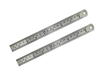 Stainless Steel 8-inch Ruler (2 pcs, 8 inch)