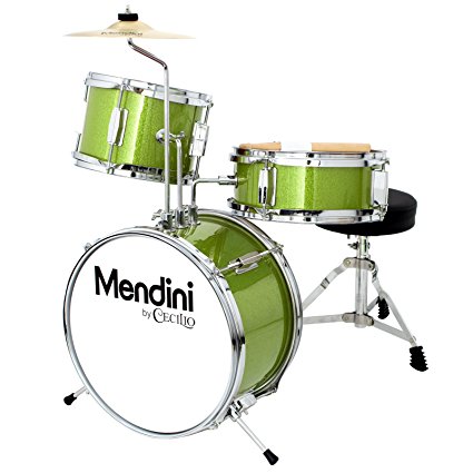 Mendini 3-Piece 13-Inch Junior Drum Set, Metallic Green - MJDS-1-GN