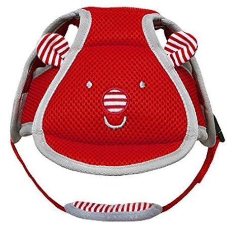 WOMUL Baby Safety Helmet headguard, Baby Hat cap No Bumps Infant Head Cushion Bumper Bonnet (RED)
