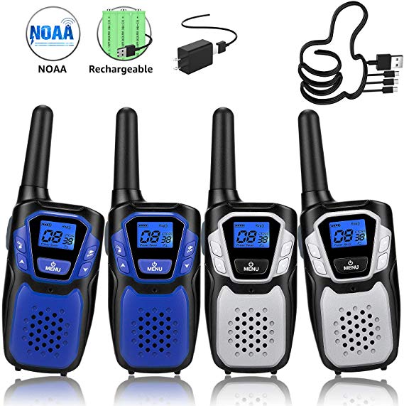 Topsung Walkie Talkies for Adult, Easy to Use Rechargeable Long Range Walky Talky Handheld Two Way Radio with NOAA for Hiking Camping