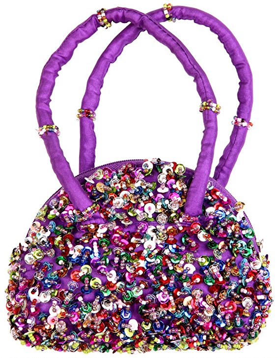 Back From Bali Little Girls Sequin Sparkly Beaded Purse Princess Bag Glitter
