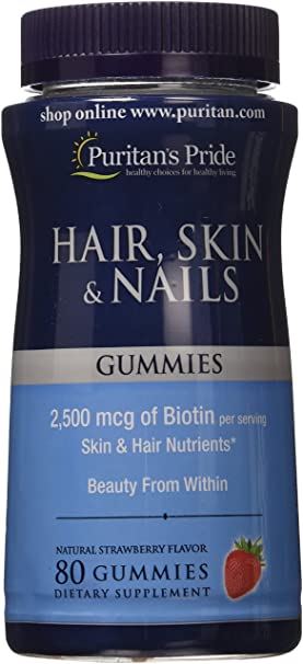 Puritan's Pride Hair/Skin and Nail Gummies, 80 Count