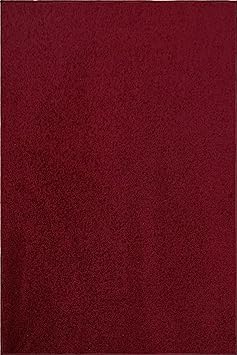 Ambiant Pet Friendly Solid Color Area Rugs Burgundy - 8' x 10'
