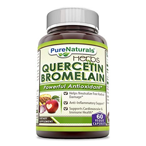 Pure Naturals Quercetin with Bromelain, Veggie Capsules -Reduces Sign of Aging* -Supports Healthy Immune Response* (60 Count)