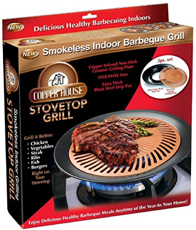 Copper House Stovetop Grill Smokeless Indoor BBQ Grill