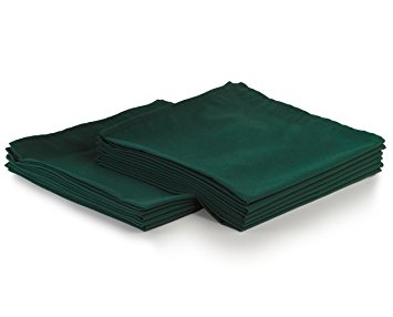 YOURTABLECLOTH Cloth Dinner Napkins100% Spun Polyester with Hemmed Edges 20x 20"Set of 12 (Forest Green)