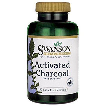 Swanson Activated Charcoal 260 mg 120 Caps