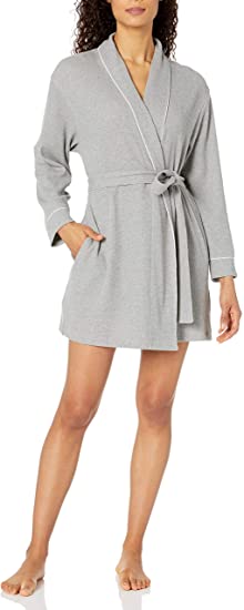 Amazon Brand - Mae Women's Belted Knit Waffle Robe