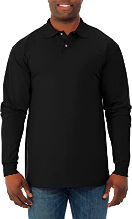 Jerzees Mens Men's SpotShield Stain Resistant Long Sleeve Polo Shirts