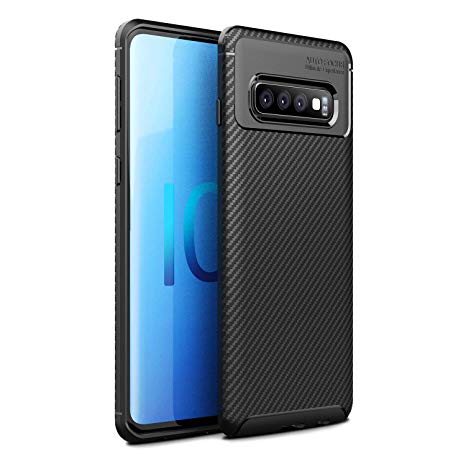 Olixar for Samsung Galaxy S10 Plus Case, Carbon Fibre Case Cover - Shock Protection - Slim Design - for Galaxy S10 Plus (2019) - Black