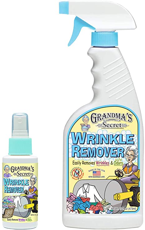Grandma's Secret Wrinkle & Odor Remover Spray - 16 oz and 3 oz Travel Size Combo