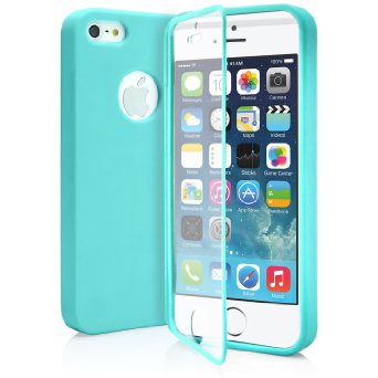 iPhone 5S Case, MagicMobile® Ultra Slim Hybrid Protective Wrap-Up Dust Resistant TPU Cover for iPhone 5 Soft Cute Stylish Fashion iPhone 5 Case with Built-In Touch Clear Screen Protector [ Color: Turquoise ]