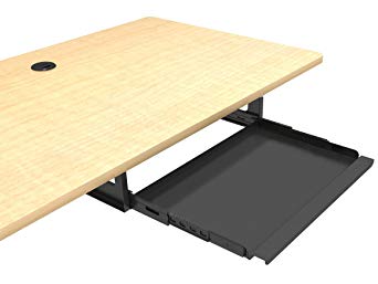 Keyboard Drawer w/Premium Ball Bearing Tracks - Mount Under Desk (20 x 14, Black)
