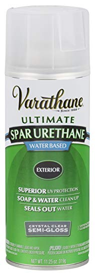 Rust-Oleum Varathane 250181 Outdoor Spar Urethane Classic Clear Water Based Spray, Semi-Gloss Finish