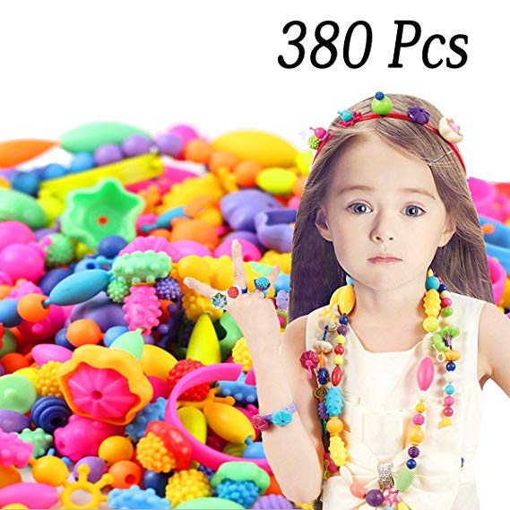 Yoodelife Snap Pop Beads Set 380 Pcs Pop Beads Toy for Rings, Bracelets, Necklaces Jewelry Making Crafts
