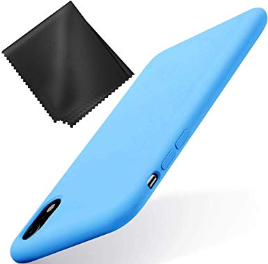 Blue iPhone XR Case 6.1'' | Soft Silicone Designed for Apple iPhone XR (2018) by BX Design - Blue Matte